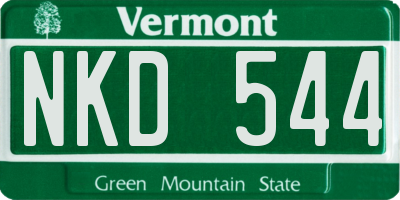 VT license plate NKD544