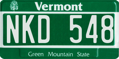VT license plate NKD548