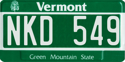 VT license plate NKD549