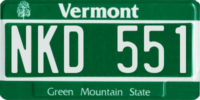 VT license plate NKD551