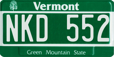 VT license plate NKD552