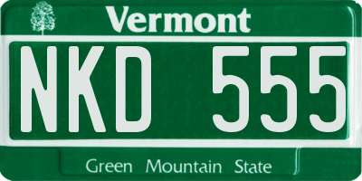 VT license plate NKD555