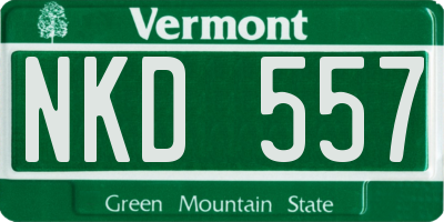 VT license plate NKD557
