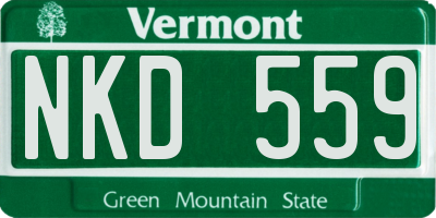 VT license plate NKD559