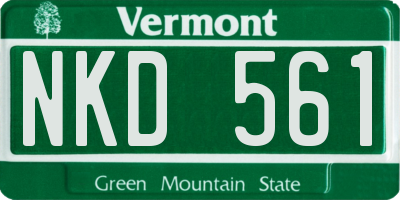 VT license plate NKD561