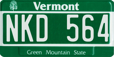 VT license plate NKD564