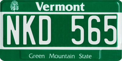 VT license plate NKD565