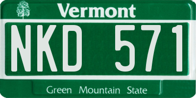 VT license plate NKD571