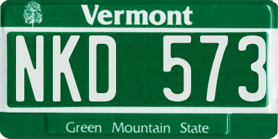 VT license plate NKD573