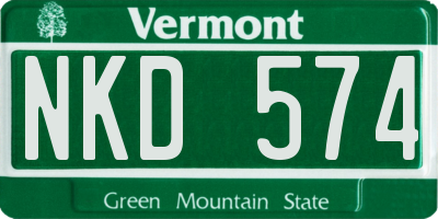 VT license plate NKD574