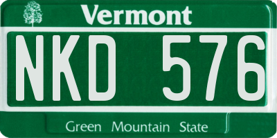 VT license plate NKD576