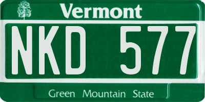 VT license plate NKD577