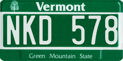 VT license plate NKD578