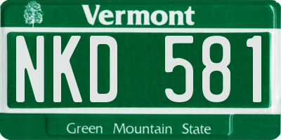 VT license plate NKD581