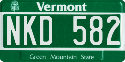 VT license plate NKD582