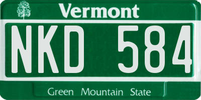 VT license plate NKD584
