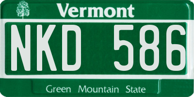 VT license plate NKD586