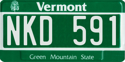 VT license plate NKD591