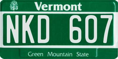 VT license plate NKD607
