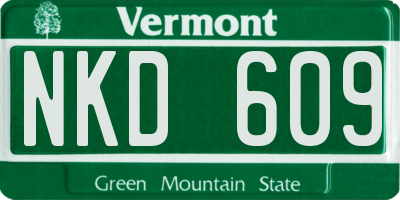VT license plate NKD609