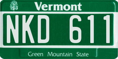 VT license plate NKD611