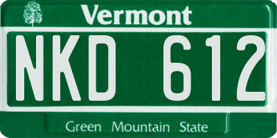 VT license plate NKD612