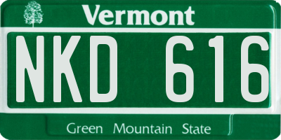 VT license plate NKD616