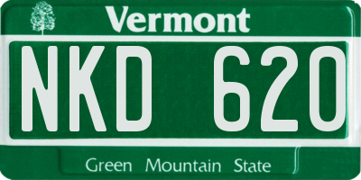 VT license plate NKD620