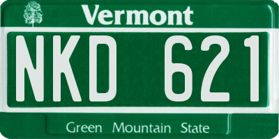 VT license plate NKD621