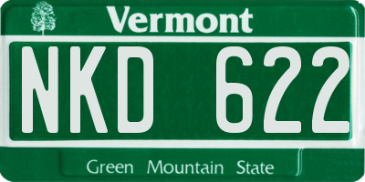 VT license plate NKD622