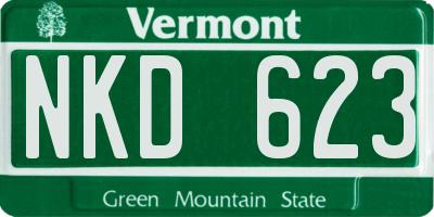 VT license plate NKD623