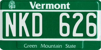 VT license plate NKD626