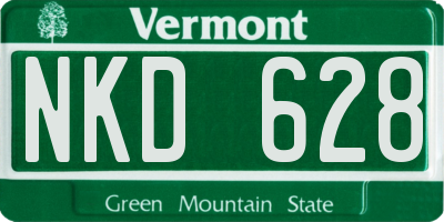 VT license plate NKD628
