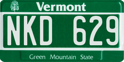 VT license plate NKD629