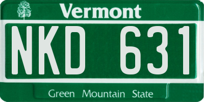 VT license plate NKD631
