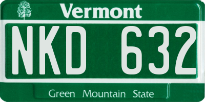 VT license plate NKD632