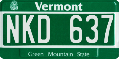 VT license plate NKD637
