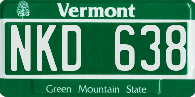 VT license plate NKD638