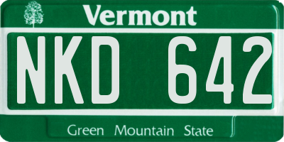 VT license plate NKD642