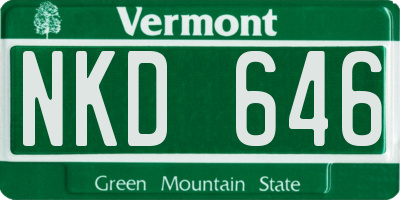 VT license plate NKD646