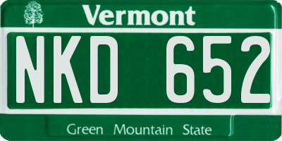 VT license plate NKD652