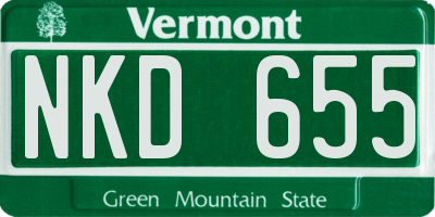 VT license plate NKD655