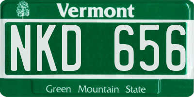 VT license plate NKD656