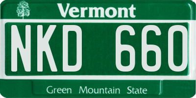 VT license plate NKD660