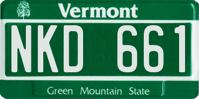VT license plate NKD661