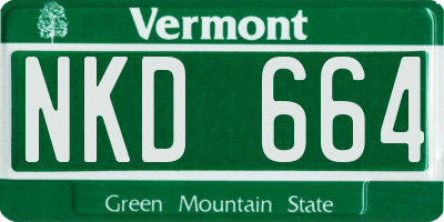 VT license plate NKD664