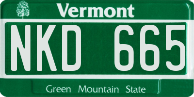 VT license plate NKD665