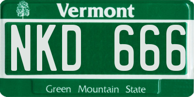 VT license plate NKD666