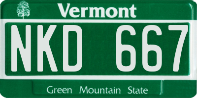 VT license plate NKD667
