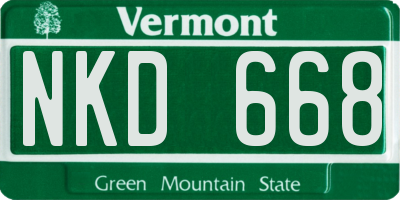 VT license plate NKD668